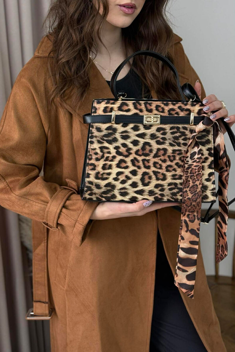 ONE COLOR LEATHER ZIPPER WOMEN BAG LEO/LEOPARD - 3