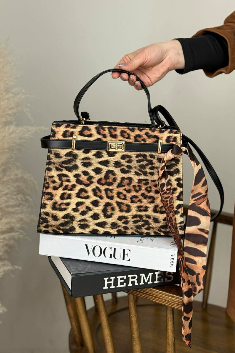 ONE COLOR LEATHER ZIPPER WOMEN BAG LEO/LEOPARD - 1