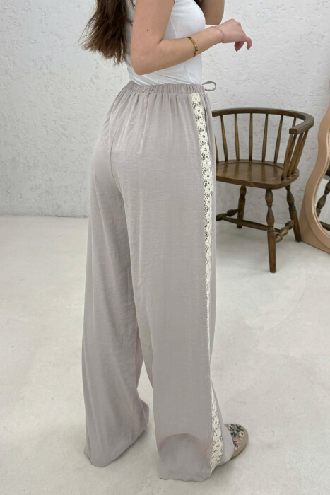 ONE COLOR LINEN WOMAN SWEATPANTS BEIGE/BEZHE - 3