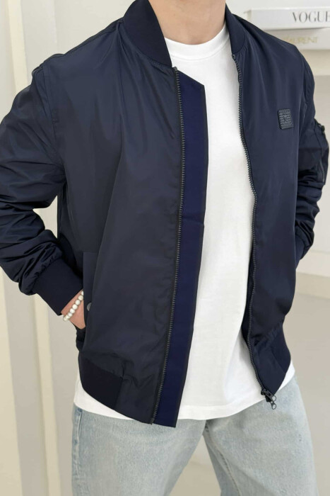 ONE COLOR LIGHT BOMBER MEN JACKET BLUE/BLU - 3