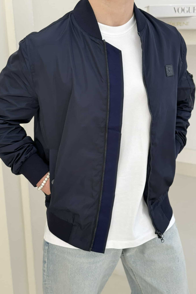ONE COLOR LIGHT BOMBER MEN JACKET BLUE/BLU - 3