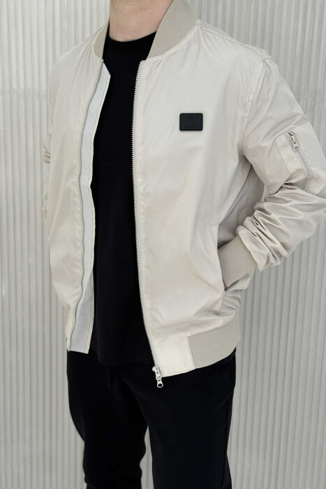 ONE COLOR LIGHT BOMBER MEN JACKET CREAM/KREM 