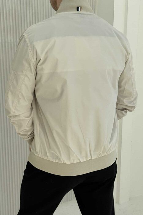 ONE COLOR LIGHT BOMBER MEN JACKET CREAM/KREM - 2
