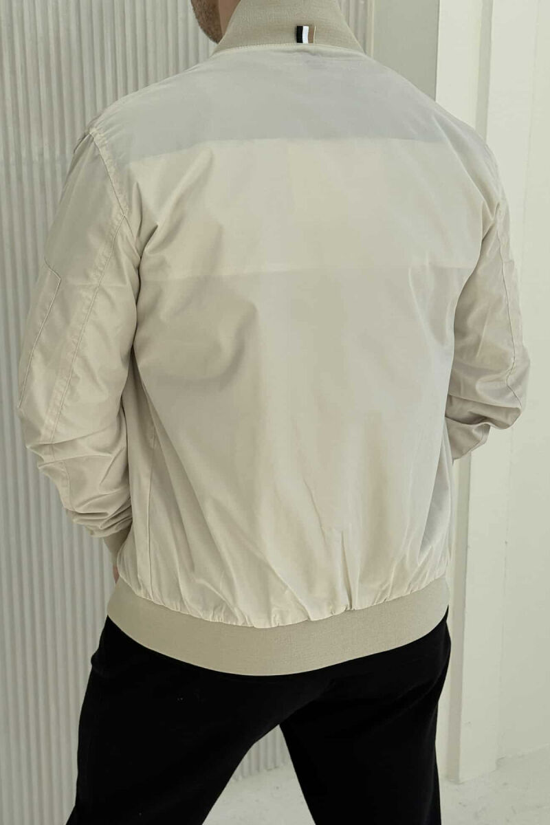 ONE COLOR LIGHT BOMBER MEN JACKET CREAM/KREM - 2