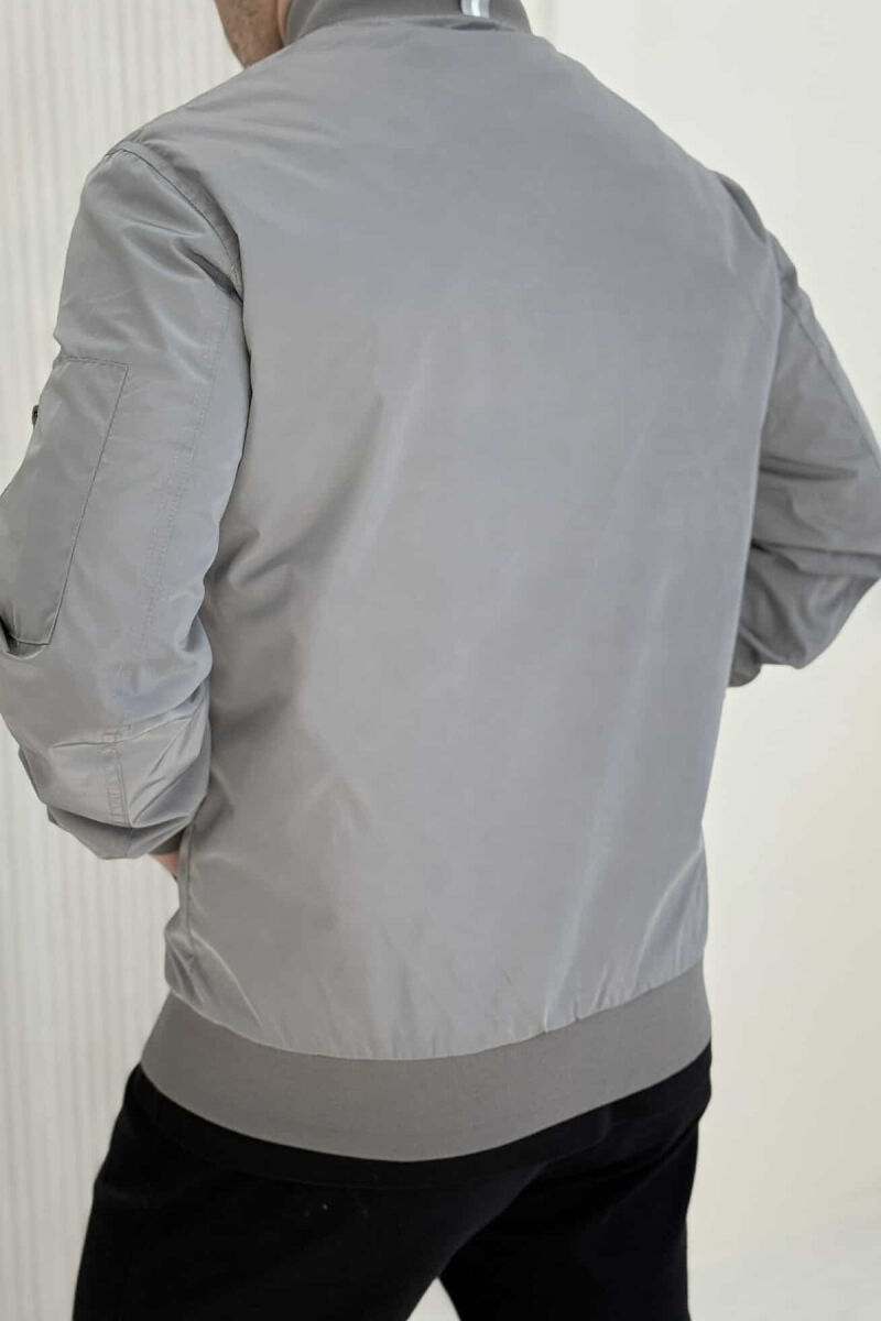 ONE COLOR LIGHT BOMBER MEN JACKET GREY/GRI - 4