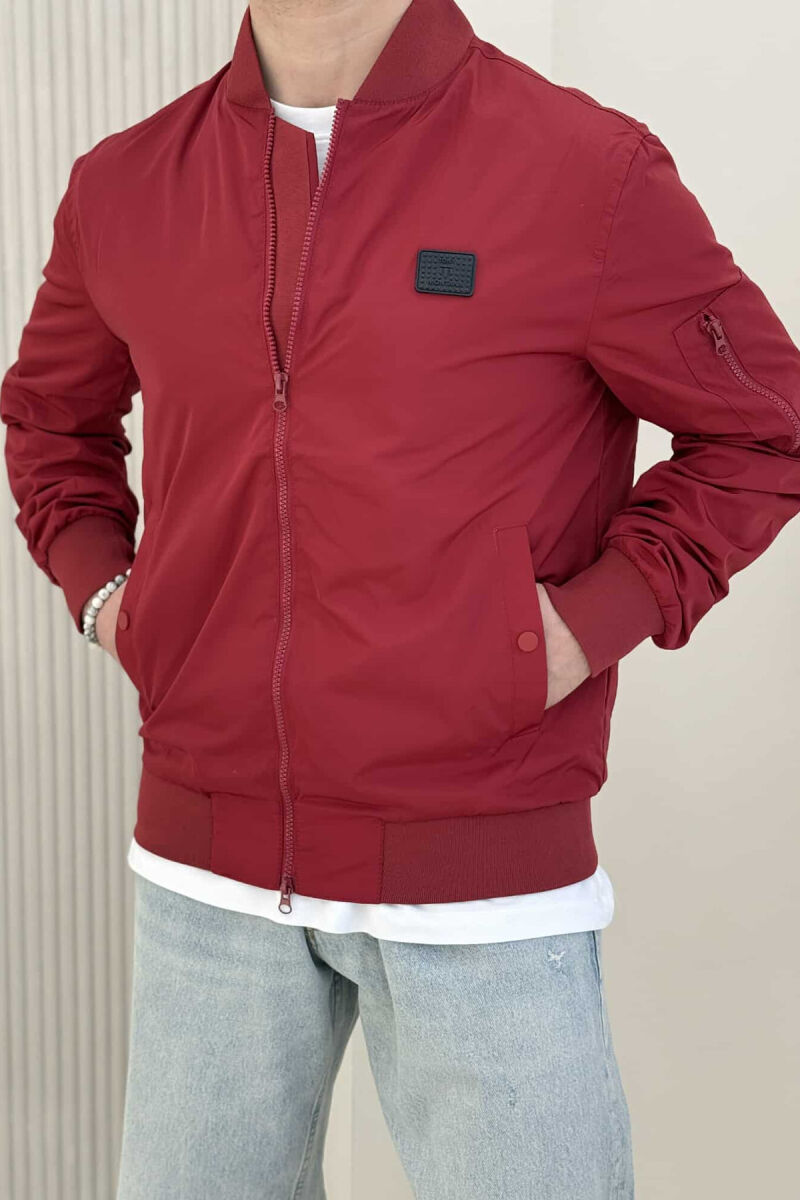 ONE COLOR LIGHT BOMBER MEN JACKET RED/E KUQE - 4