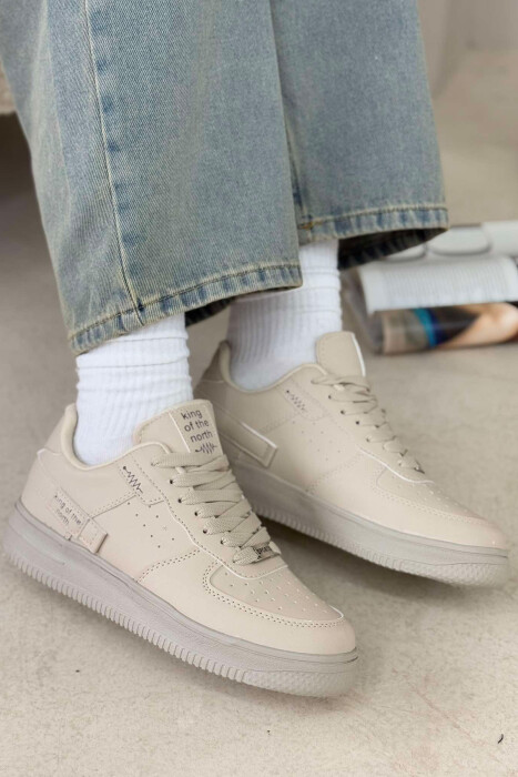 ONE COLOR LITTLE WRITTINGS WOMEN SNEAKERS BEIGE/BEZHE - 2