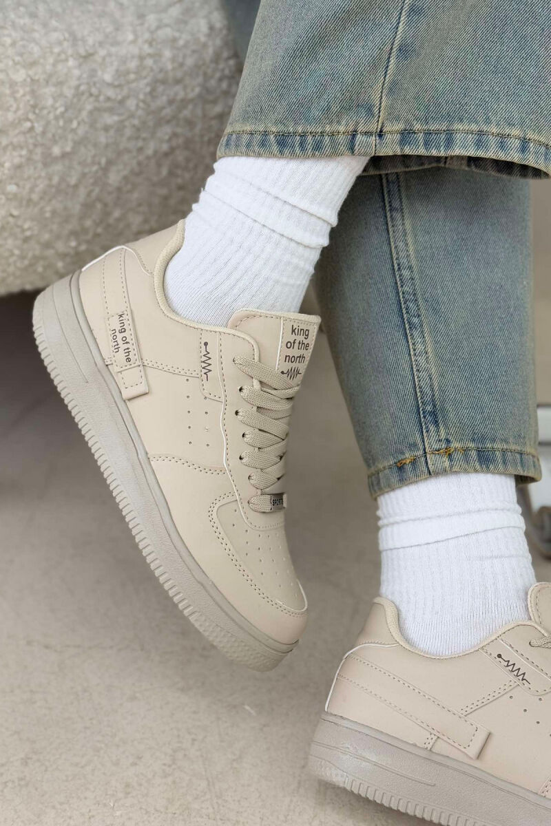 ONE COLOR LITTLE WRITTINGS WOMEN SNEAKERS BEIGE/BEZHE - 3