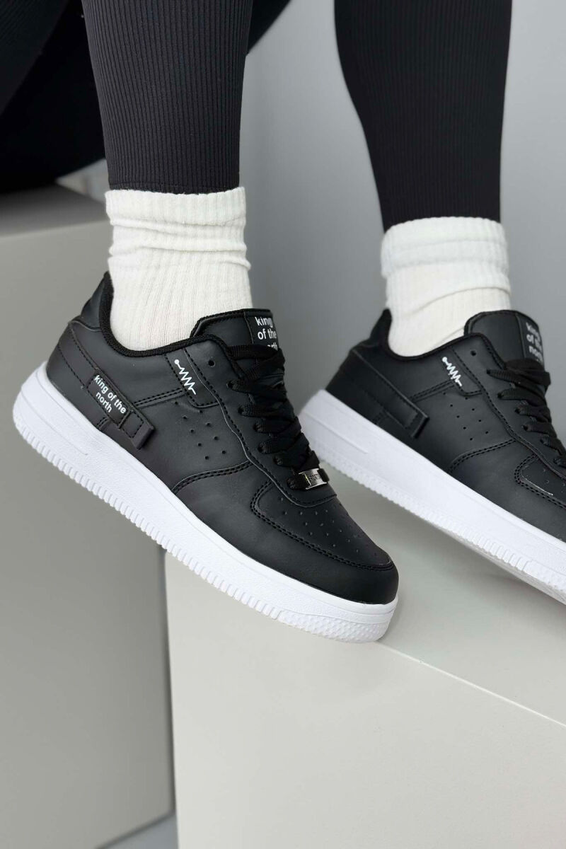 ONE COLOR LITTLE WRITTINGS WOMEN SNEAKERS BLACK-WHITE/ZEBA - 8