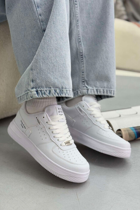 ONE COLOR LITTLE WRITTINGS WOMEN SNEAKERS WHITE-E BARDHE - 3