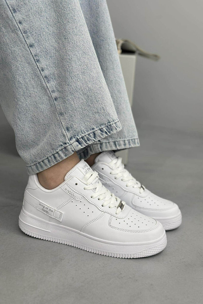 ONE COLOR LITTLE WRITTINGS WOMEN SNEAKERS WHITE/GREY-BAGR - 1