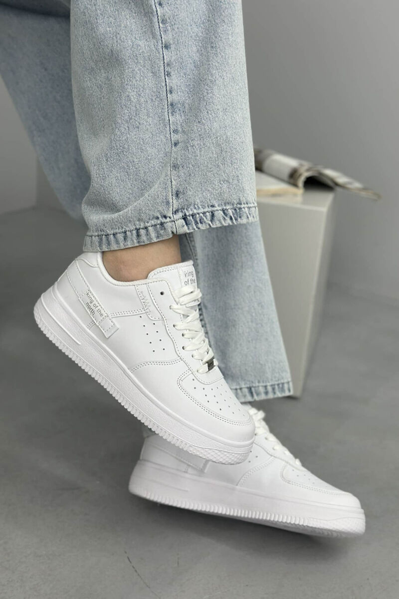 ONE COLOR LITTLE WRITTINGS WOMEN SNEAKERS WHITE/GREY-BAGR - 3