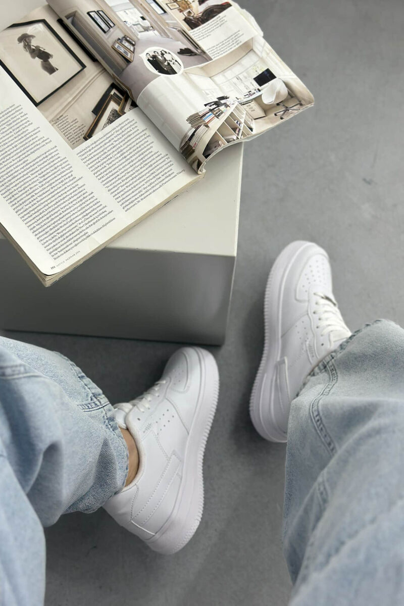 ONE COLOR LITTLE WRITTINGS WOMEN SNEAKERS WHITE/GREY-BAGR - 4