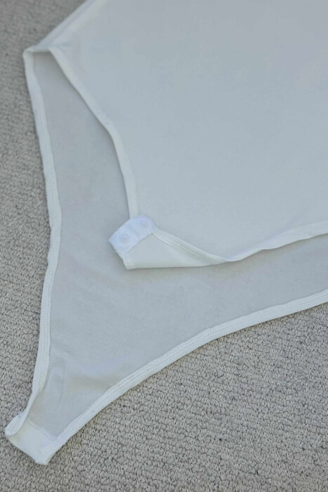 ONE COLOR LONG SLEEVE RIBBON DETAIL WOMEN BODY WHITE-E BARDHE - 6