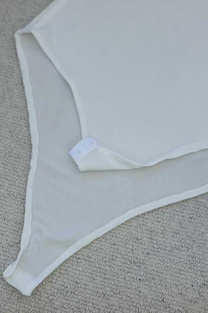 ONE COLOR LONG SLEEVE RIBBON DETAIL WOMEN BODY WHITE-E BARDHE - 6