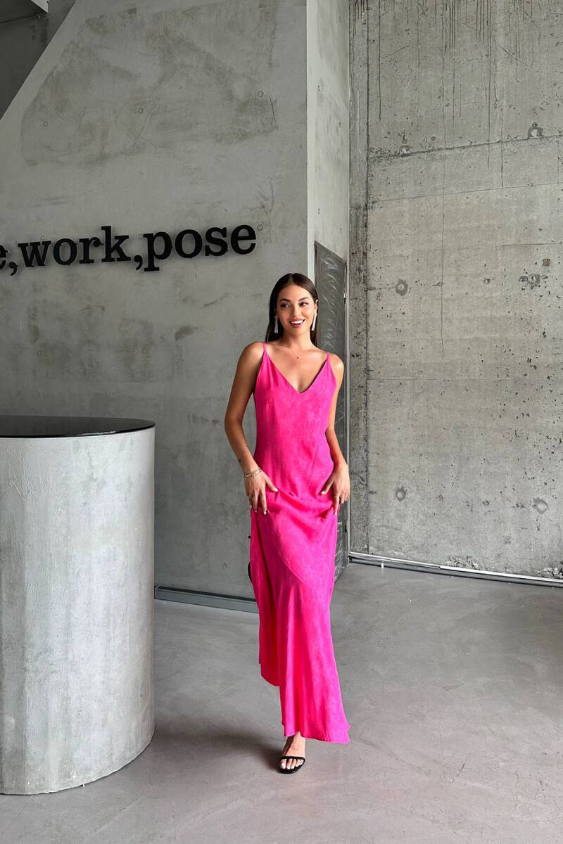 ONE COLOR LONG WOMAN DRESS PINK/ROZE - 1