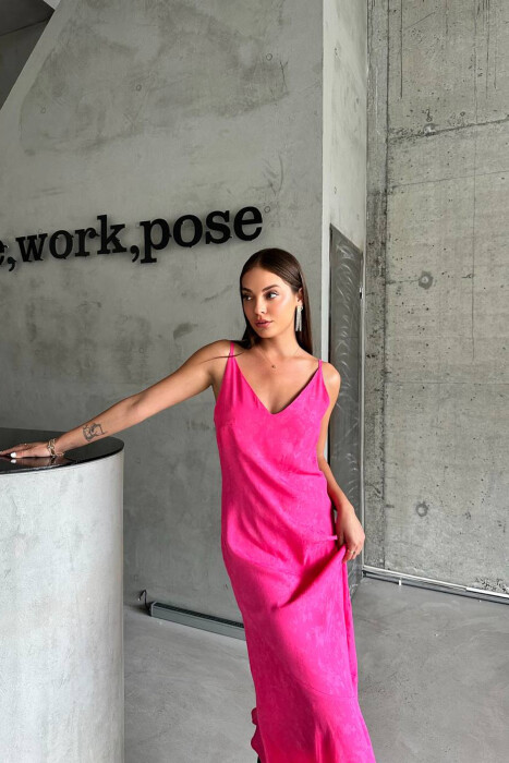 ONE COLOR LONG WOMAN DRESS PINK/ROZE - 2