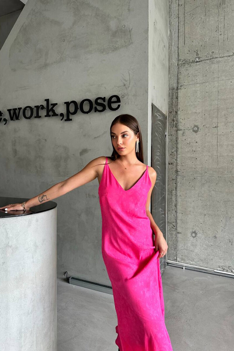 ONE COLOR LONG WOMAN DRESS PINK/ROZE - 2