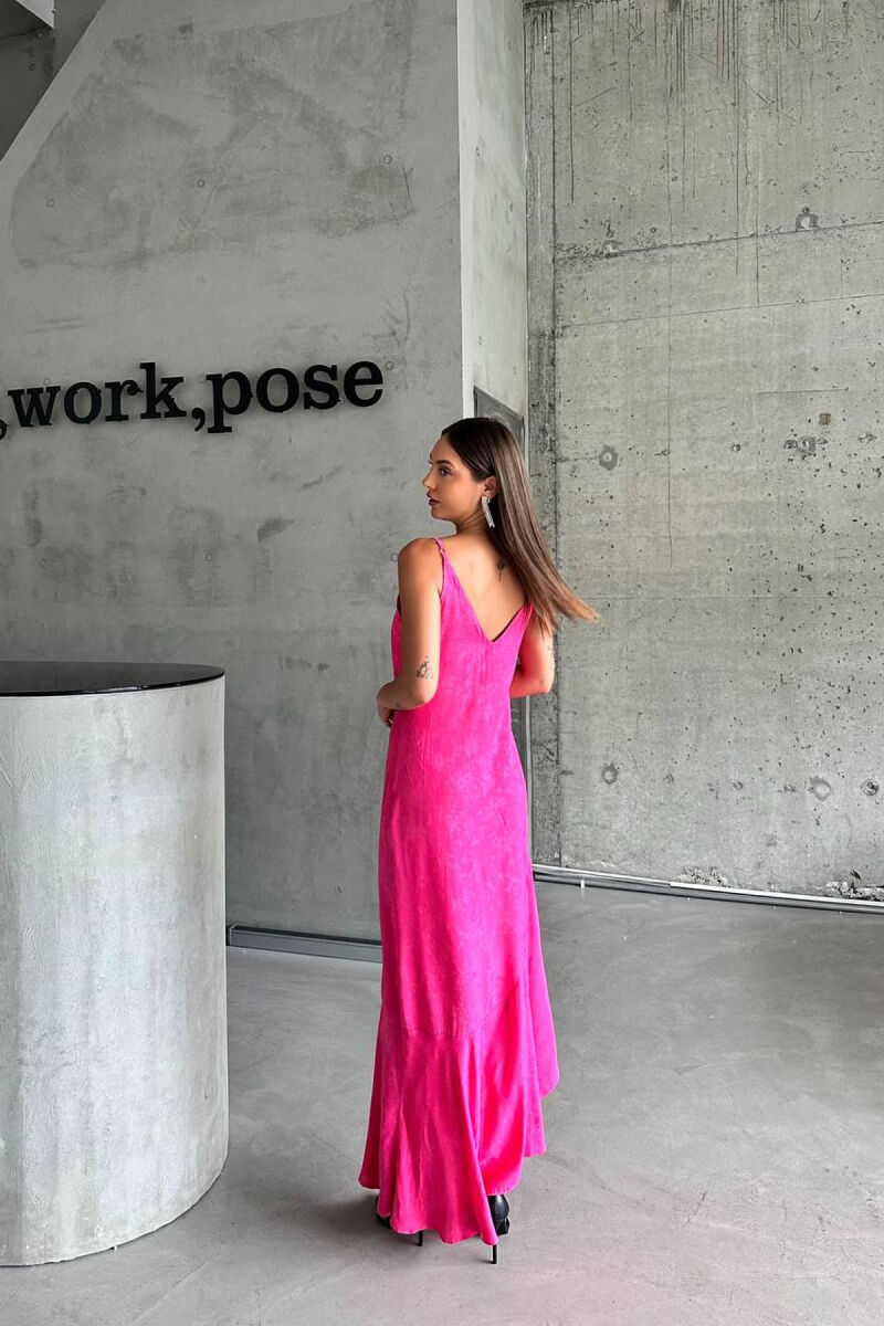 ONE COLOR LONG WOMAN DRESS PINK/ROZE - 3