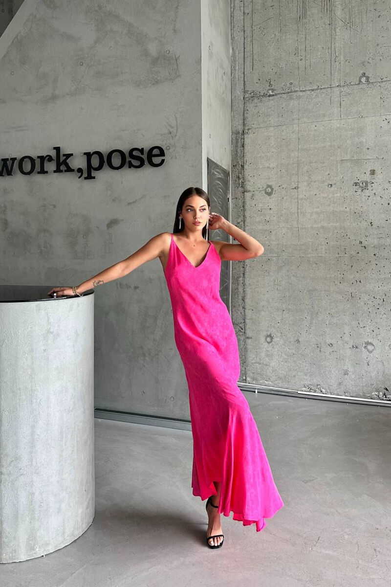 ONE COLOR LONG WOMAN DRESS PINK/ROZE - 4