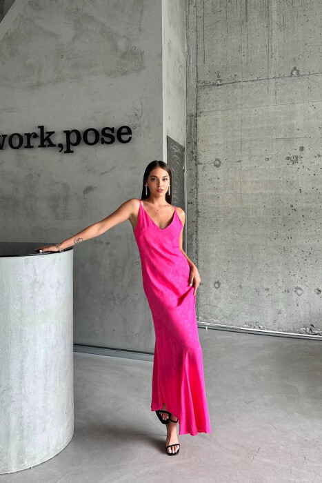 ONE COLOR LONG WOMAN DRESS PINK/ROZE - 7