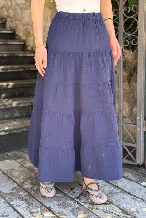 ONE COLOR LONG WOMAN SKIRT BLUE/BLU - 2