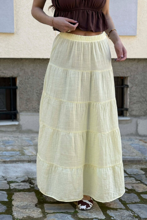 ONE COLOR LONG WOMAN SKIRT YELLOW/E VERDHE - 2