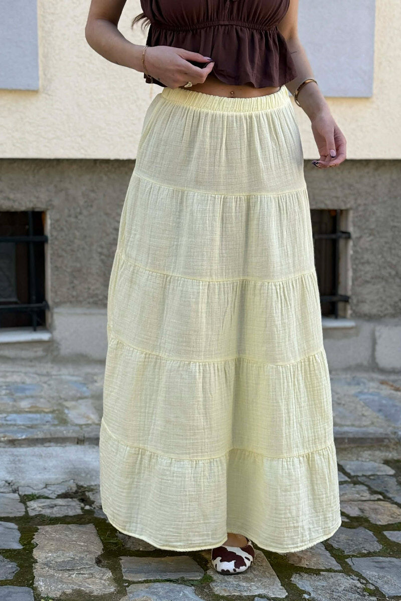 ONE COLOR LONG WOMAN SKIRT YELLOW/E VERDHE - 2