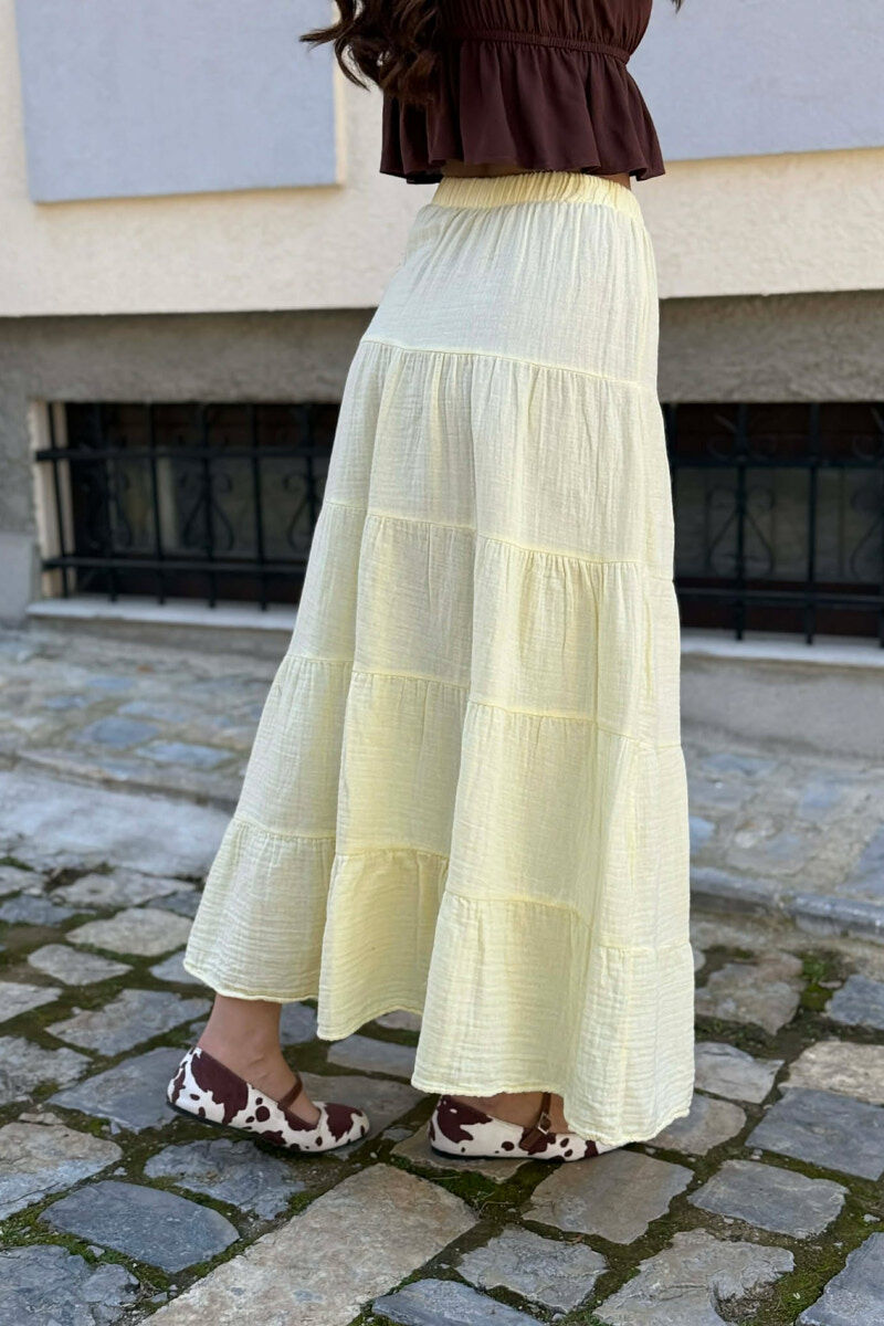 ONE COLOR LONG WOMAN SKIRT YELLOW/E VERDHE - 3