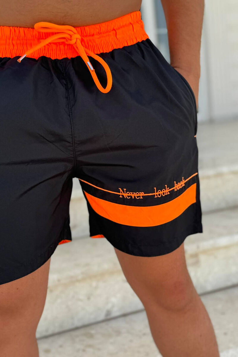 ONE COLOR MAN SWIM WEAR BLACK+ORANGE/ZEPO - 3