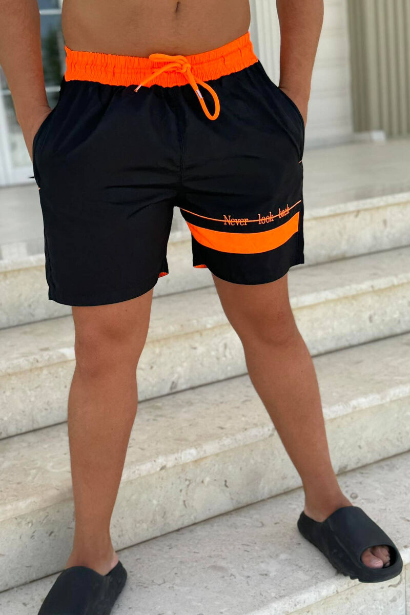 ONE COLOR MAN SWIM WEAR BLACK+ORANGE/ZEPO - 4