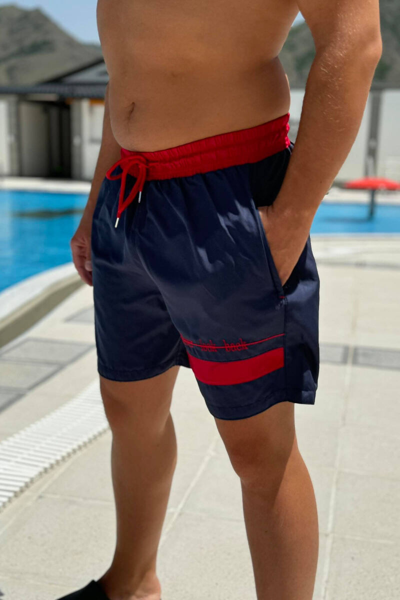 ONE COLOR MAN SWIM WEAR BLUE-RED/BLKU - 2