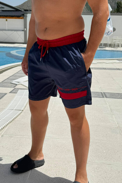 ONE COLOR MAN SWIM WEAR BLUE-RED/BLKU - 3