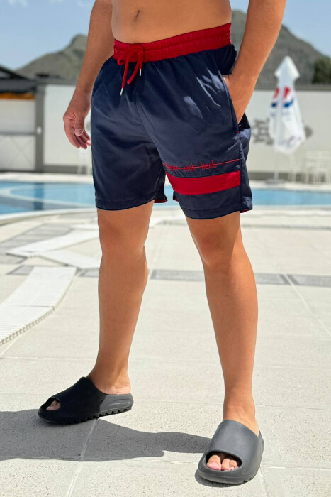 ONE COLOR MAN SWIM WEAR BLUE-RED/BLKU - 4