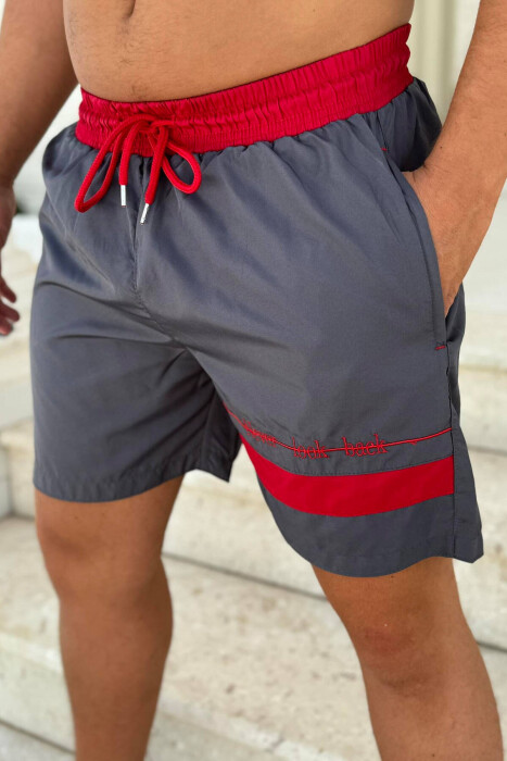 ONE COLOR MAN SWIM WEAR GREY-RED/GRKU 