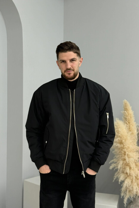 ONE COLOR MEN BOMBER JACKET BLACK/ E ZEZE - 2
