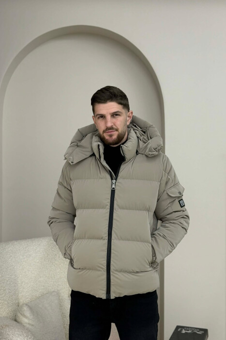 ONE COLOR MEN PUFFER JACKET BEIGE/BEZHE - 5