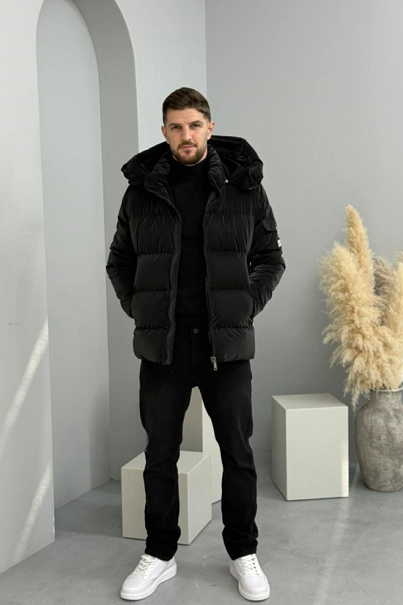 ONE COLOR MEN PUFFER JACKET BLACK/ E ZEZE - 2