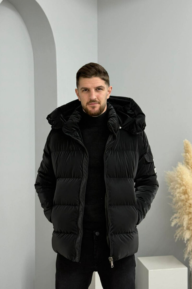 ONE COLOR MEN PUFFER JACKET BLACK/ E ZEZE - 3