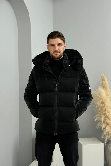 ONE COLOR MEN PUFFER JACKET BLACK/ E ZEZE - 4