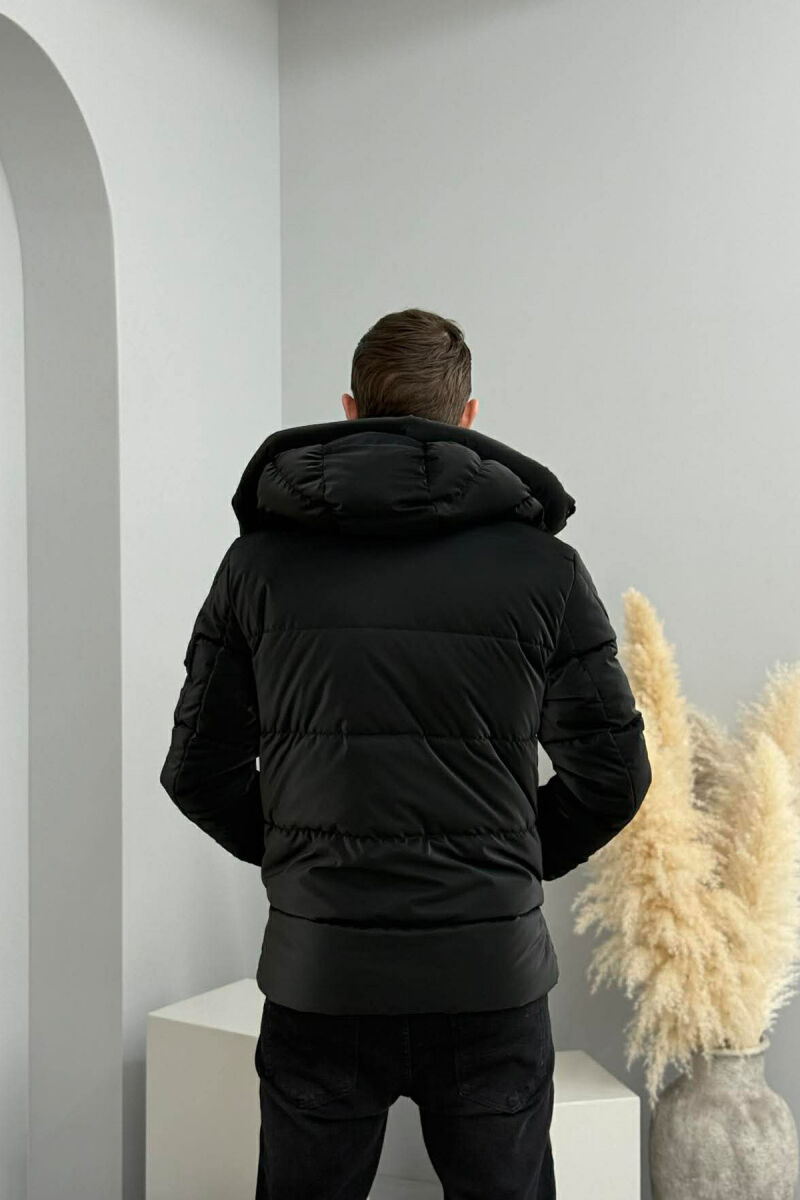 ONE COLOR MEN PUFFER JACKET BLACK/ E ZEZE - 5