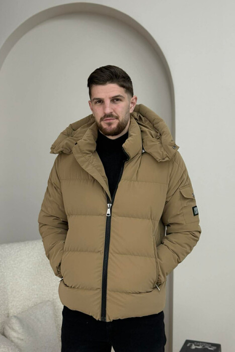 ONE COLOR MEN PUFFER JACKET BROWN/KAFE - 4