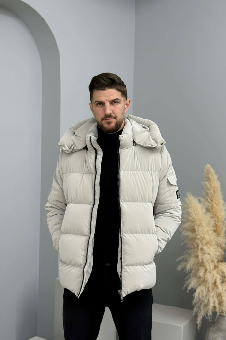ONE COLOR MEN PUFFER JACKET LIGHT GREY/GZ - 2