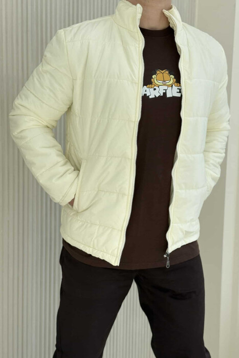 ONE COLOR MEN PUFFER JACKET CREAM/KREM - 2