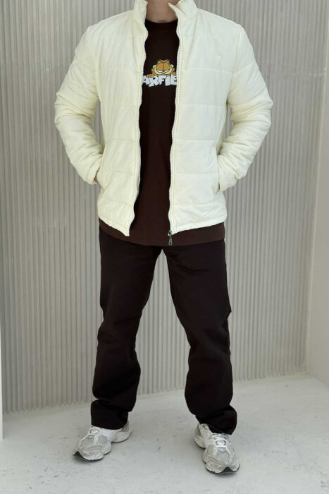 ONE COLOR MEN PUFFER JACKET CREAM/KREM - 4