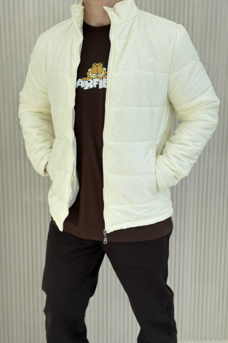 ONE COLOR MEN PUFFER JACKET CREAM/KREM - 8