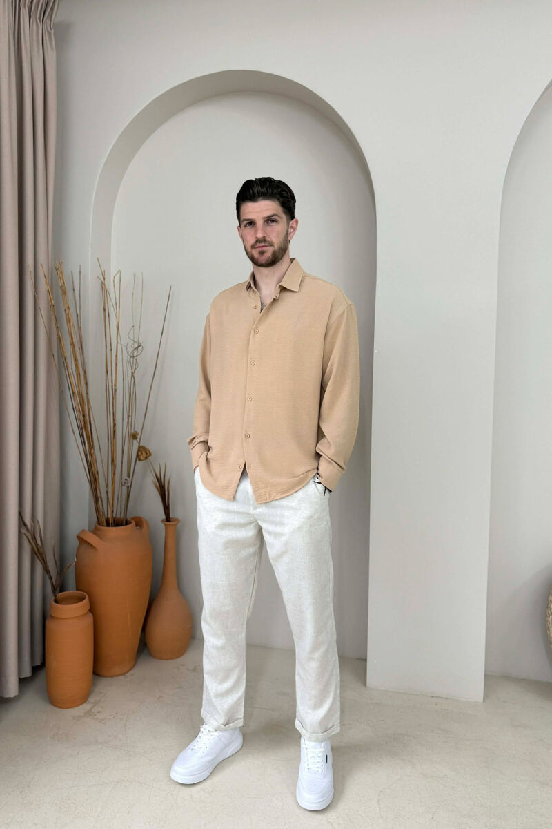ONE COLOR MEN SHIRT BEIGE/BEZHE - 3
