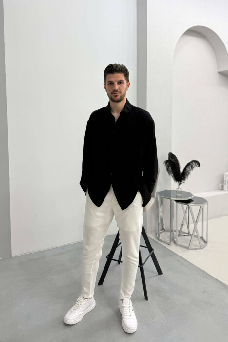 ONE COLOR MEN SHIRT BLACK/ E ZEZE - 2