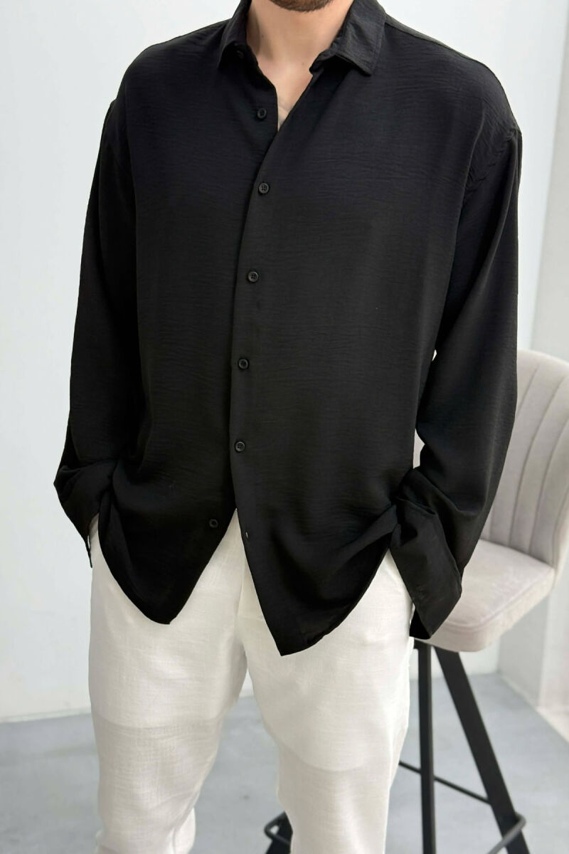 ONE COLOR MEN SHIRT BLACK/ E ZEZE - 3