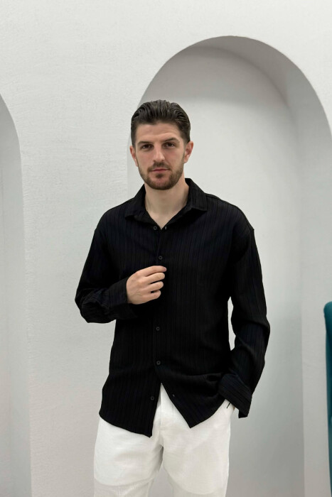 ONE COLOR MEN SHIRT BLACK/ E ZEZE 